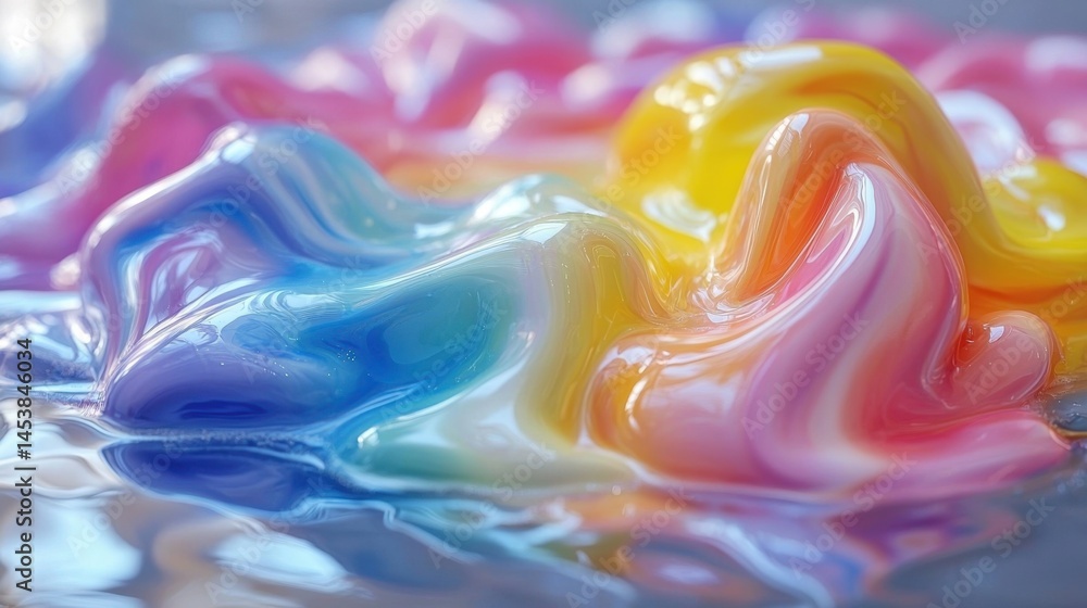 Poster a vibrant collection of colorful paints blending together to create an artistic and expressive visua