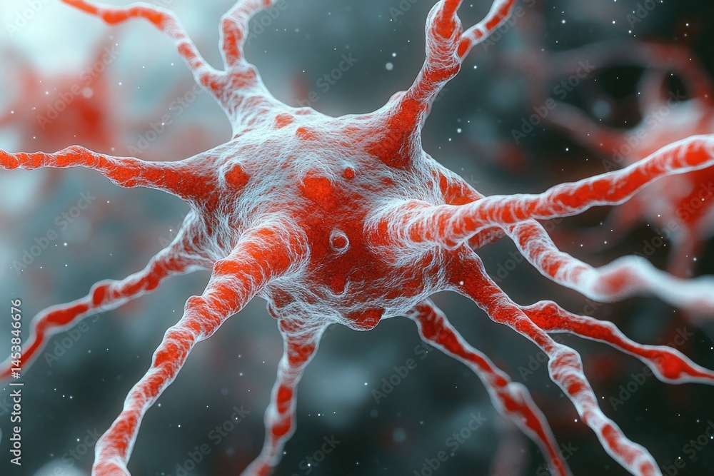Poster detailed close-up of a complex cellular structure.