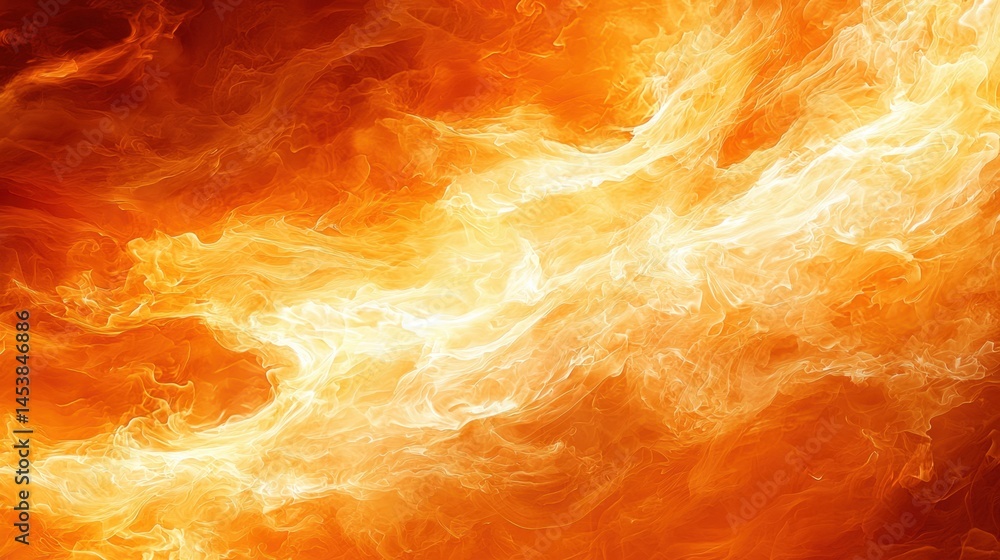 Aufkleber fiery flames of a fire creating a dynamic display of warm tones against a dark background with inten