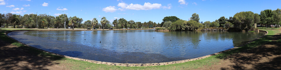 Panoramic view of Lake Vasto in Perth, Western Australia, Australia
