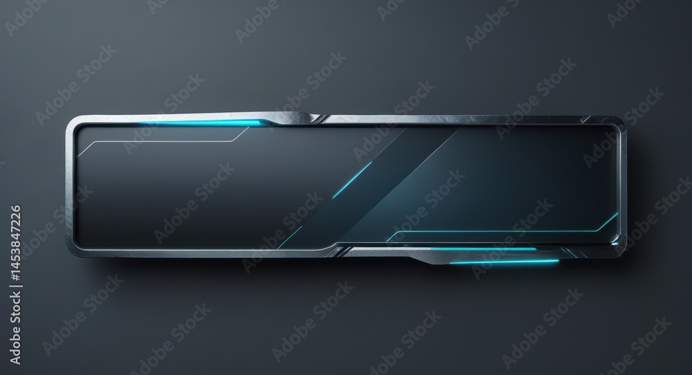 Aufkleber futuristic banner template with glowing neon lights for game ui or website design