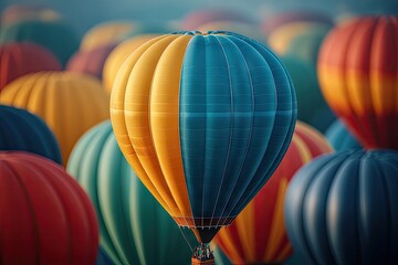 Obraz premium Multicolored hot air balloons in the sky.