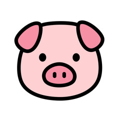 Pig head icon vector illustration. Cute pig cartoon vector.