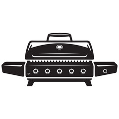 Grill. Vector. Isolated. Vector Black silhouettes. with white background