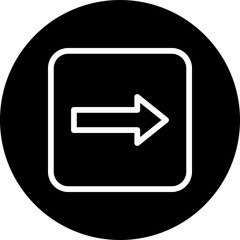 Right Arrow Vector Icon, Circular Style Isolated Vector Icon.