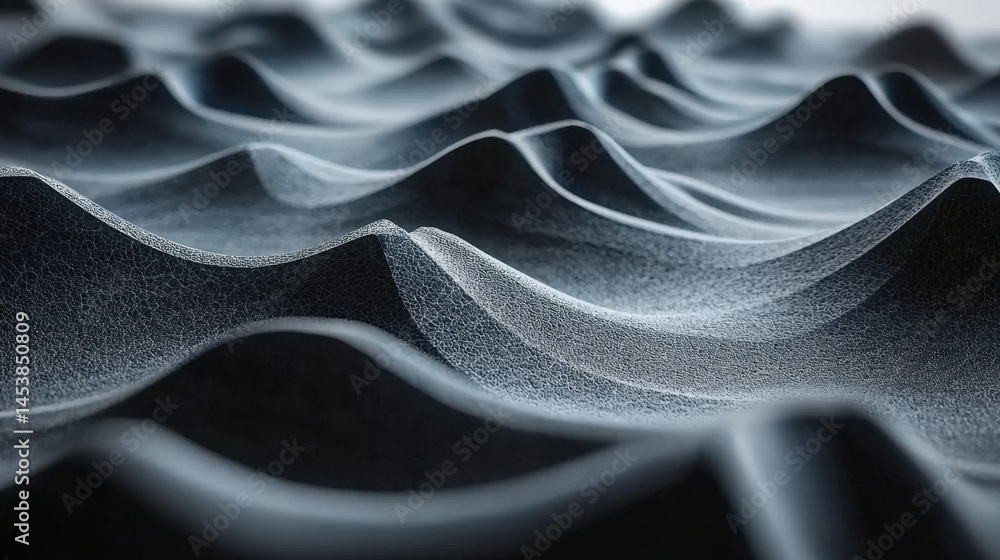 Poster roof featuring a series of wavy lines creating a fluid and abstract pattern that evokes motion and a