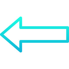 Left Arrow Vector Icon, Lineal Gradient Style Isolated Vector Icon.