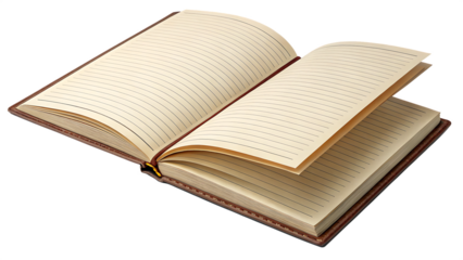  open book isolated on white background PNG. AI GENERATED