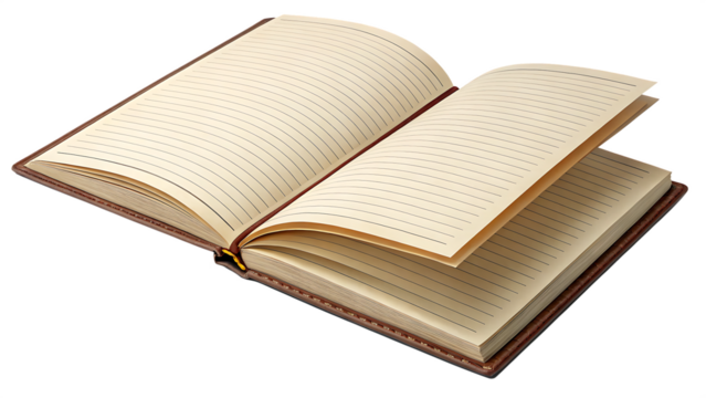  open book isolated on white background PNG. AI GENERATED