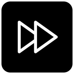 Next Button Vector Icon, Silhouette Style Isolated Vector Icon.