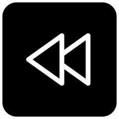 Previous Button Vector Icon, Silhouette Style Isolated Vector Icon.