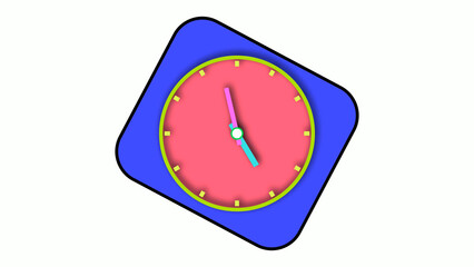 A glowing neon analog clock illustration background.