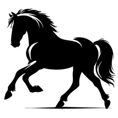 Galloping Horse Silhouette: A Majestic Equine in Motion