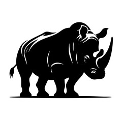 Majestic Rhino Silhouette: Powerful Wildlife Art