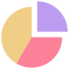 Pie Chart Vector Flat Icon. 