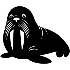 Walrus Silhouette: Majestic Arctic Mammal