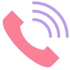 Call Signal Telephone Flat Vector Icon.