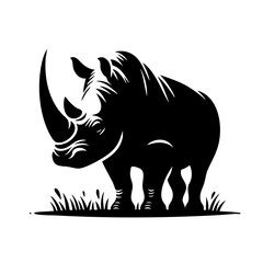 Fototapeta premium Majestic Rhino Silhouette: African Wildlife Art
