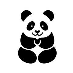 Adorable Panda: Cute Black and White Animal Illustration