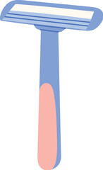 pink and blue, safety razor isolated flat vector illustration
