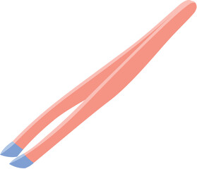 blue and pink tweezer isolated flat vector illustration