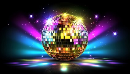 Obraz premium Disco Ball with Colorful Lights