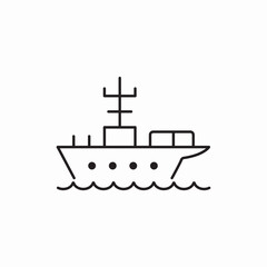 Military cargo ship icon vector sign