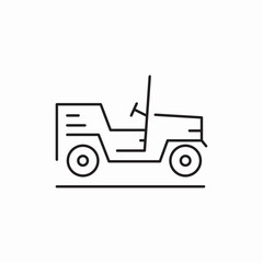 Military jeep transport vehicle icon vector sign