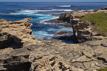 Coast at Cape Vlamingh on Rottnest Island at Fremantle, Perth, Western Australia, Australia
