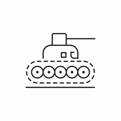 Military tank combat vehicle icon vector sign