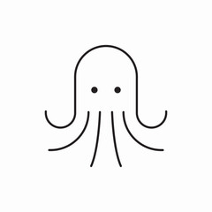 Octopus sea creature animal icon vector sign