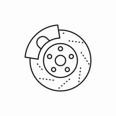 Brake disc auto part icon vector sign