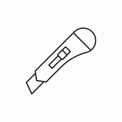 Utility knife cutting tool icon vector sign