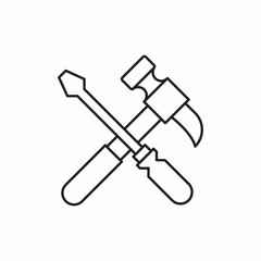 Crossed tools maintenance repair icon vector sign