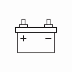 Car battery power source icon vector sign