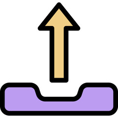  Upload Sign Vector Filled Icon.