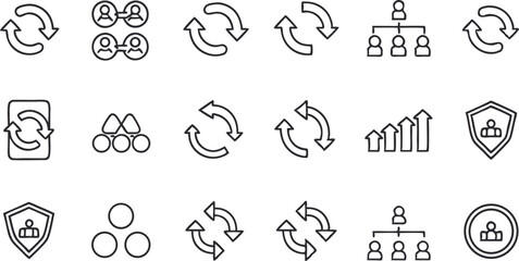 business continuity editable stroke outline icon i.eps