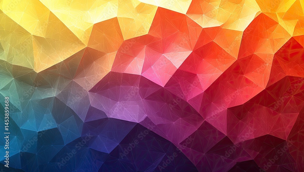 Poster colorful geometric abstract pattern of irregular shapes.