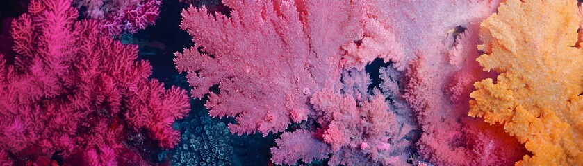 Obraz premium Vibrant coral formations in a colorful underwater scene.