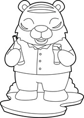 Tiger Bottle Beer Animal Vector Graphic Art Illustration