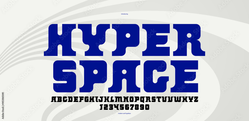 Poster technology and future style display font for logos and posters, vector typeface in modern minimal st