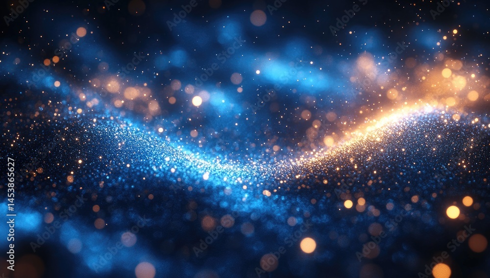 Poster abstract digital design featuring glowing particles.