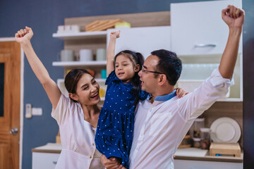 Happy Asian Family Moment at Home