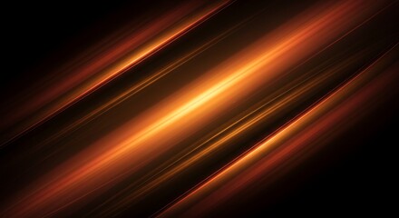Dynamic Orange Light Streaks Overlapping on a Deep Black Background