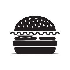  a silhouette burger with white background  with vector design