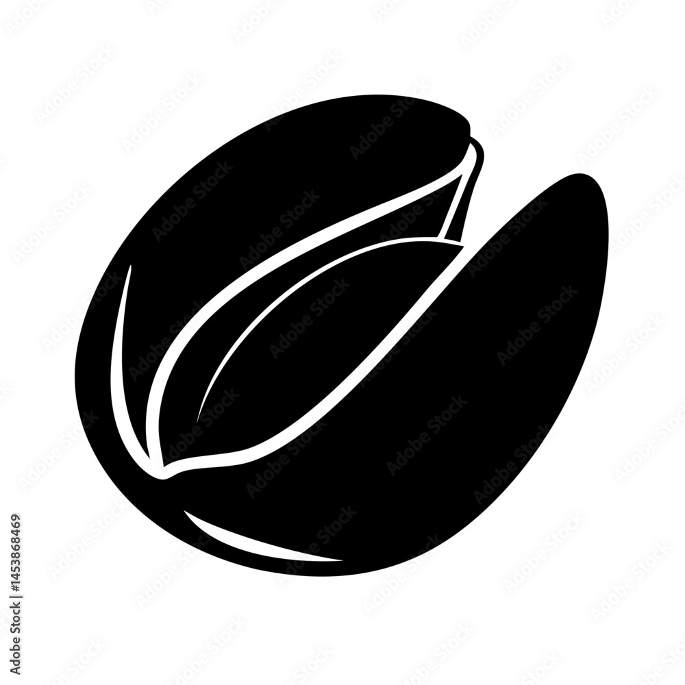 Poster pecan silhouette on transparent background for web and graphic design