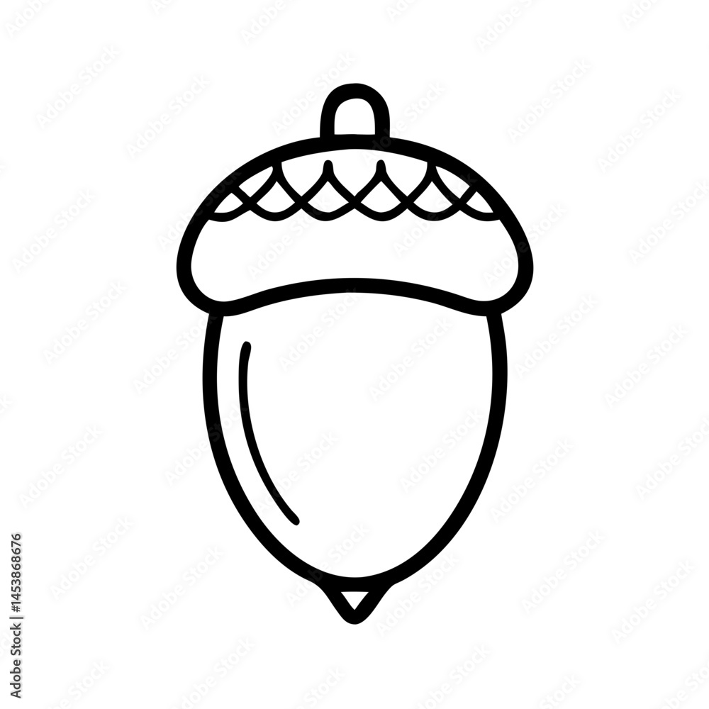 Poster acorn on transparent background for web and graphic design