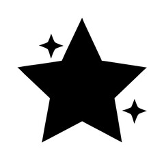 shiny star silhouette on transparent background for web and graphic design