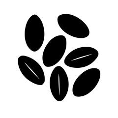 sunflower seeds silhouette on transparent background for web and graphic design