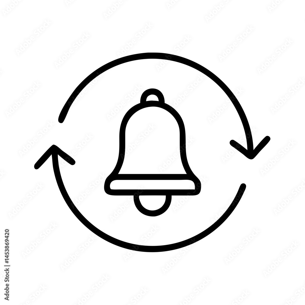 Poster bell refresh on transparent background for web and graphic design